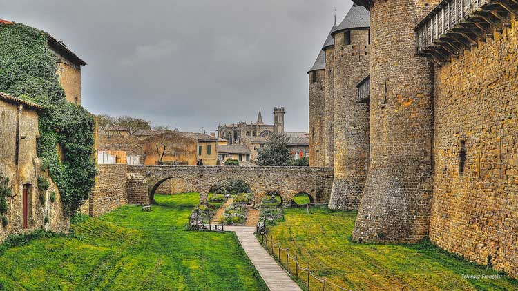 The fortified walls of Carcassonne