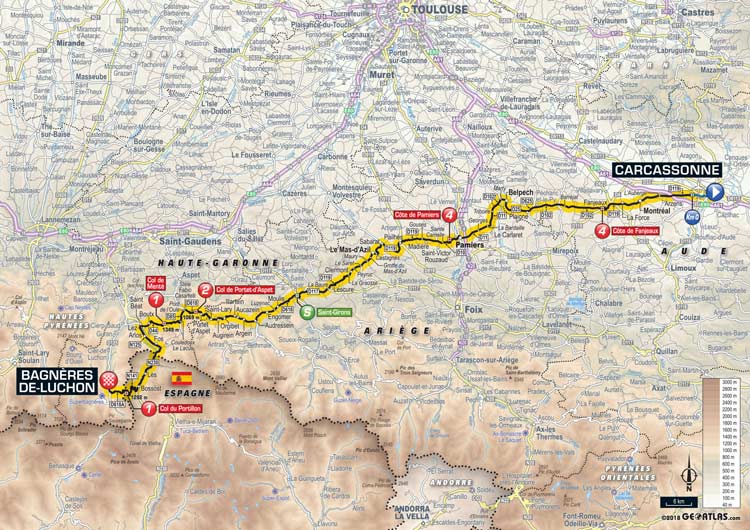 Stage 16 Carcassonne to Bagnères-de-Luchon 2018 tour de france 