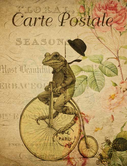 cycling postcard